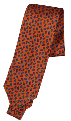 Drake's – Orange Silk Tie w/Fuchsia Taco (?) Print