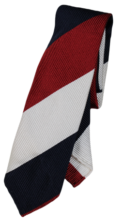 Drake's – Red, White & Blue Wide Regimental Stripe Tie