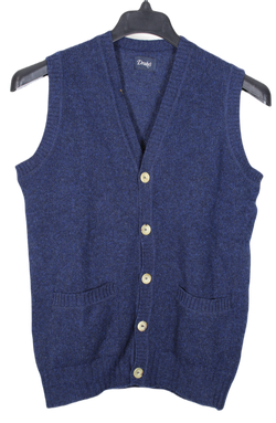 Drake's – Blue Super Geelong Wool Vest