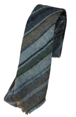 VTG – Lochcarron – Shetland Tweed Blue & Brown Repp Stripe Tie