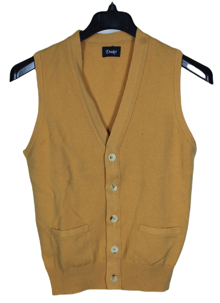 Drake's – Yellow Shetland Wool Vest