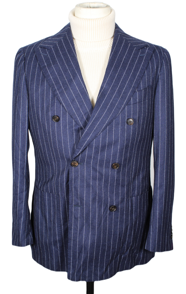 VTG – Suitsupply – Navy Wool Flannel Pinstripe Double Breasted Blazer
