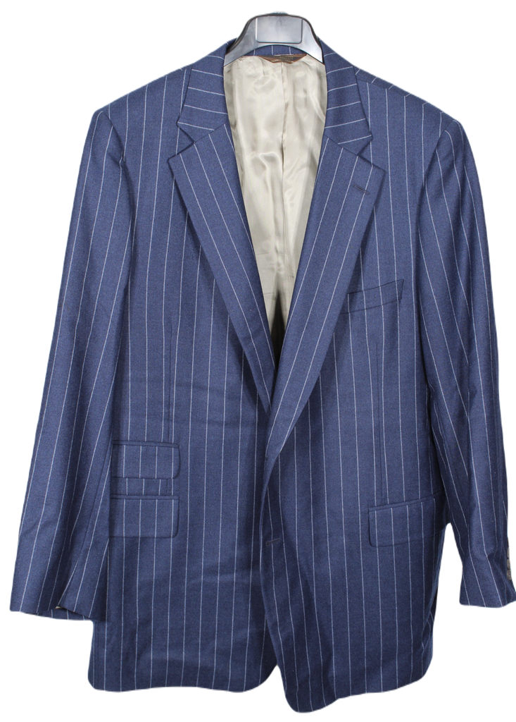 VTG – Paul Stuart – Wool/Cashmere Blue Wool Flannel Pinstripe Suit