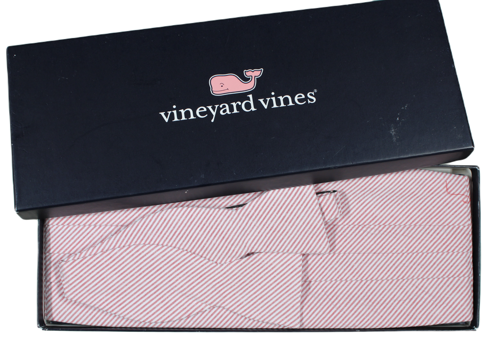 Vineyard Vines – Cranberry Seersucker Bow Tie/Cummerbund Set