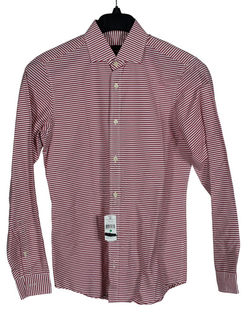 Z Zegna – Red Horizontal Bengal Stripe Dress Shirt