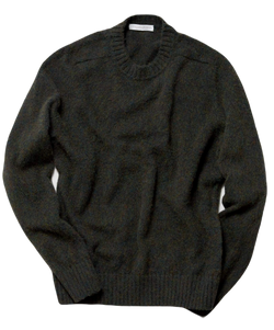 Uncommon Man - Green-Brown Shetland Crew Neck Sweater