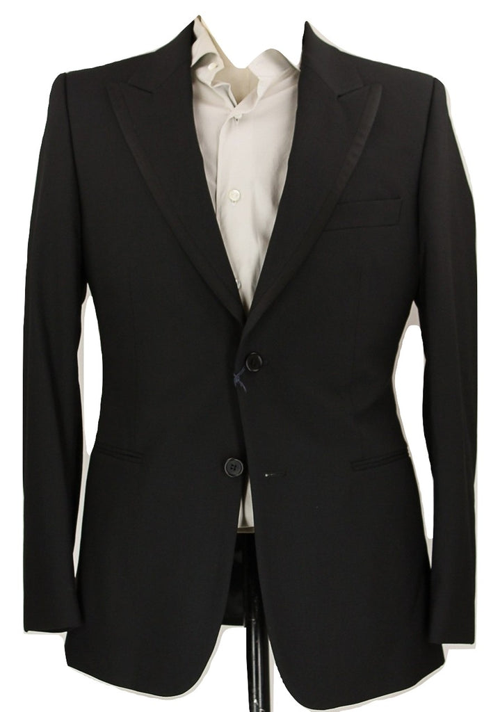 Royal Hem - Black Wool Tuxedo Blazer - PEURIST