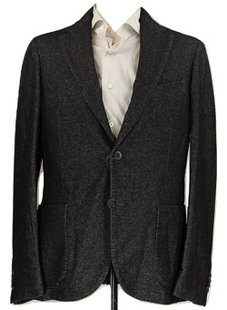 Royal Hem - Black & Gray Soft Wool/Cotton Blazer - PEURIST