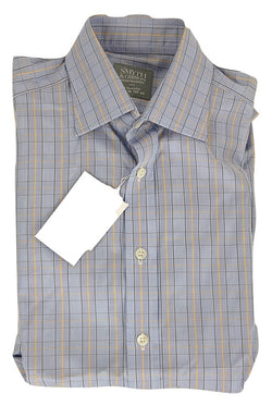 Smyth & Gibson - Blue, Navy & Yellow Plaid Shirt - PEURIST