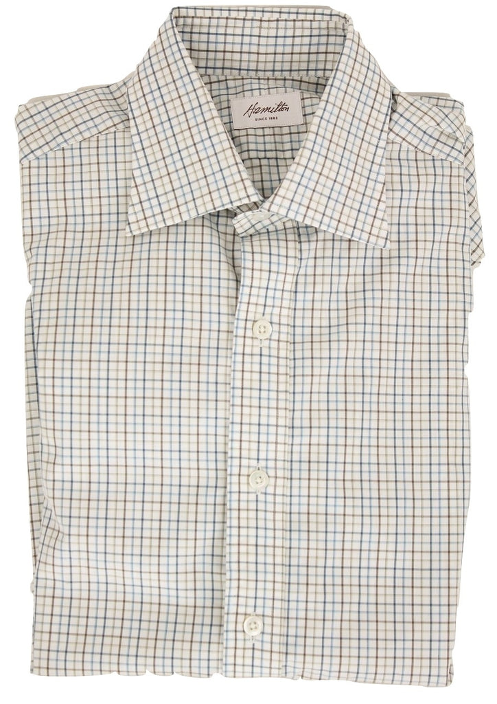 Hamilton - Brown, Blue & Beige Plaid Shirt - PEURIST