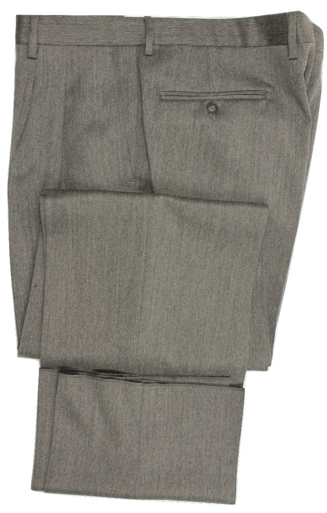 Equipage - Gray Worsted Wool Double-Pleated Pants - PEURIST