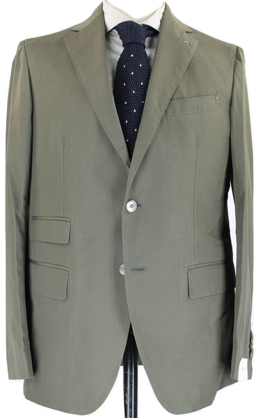 De Petrillo - Olive Cotton Suit - PEURIST