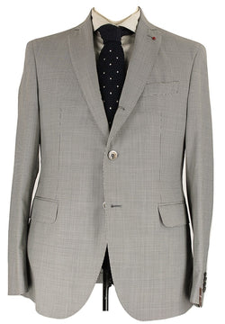Fugato - Black & Gray Mini-Houndstooth Wool Suit - PEURIST