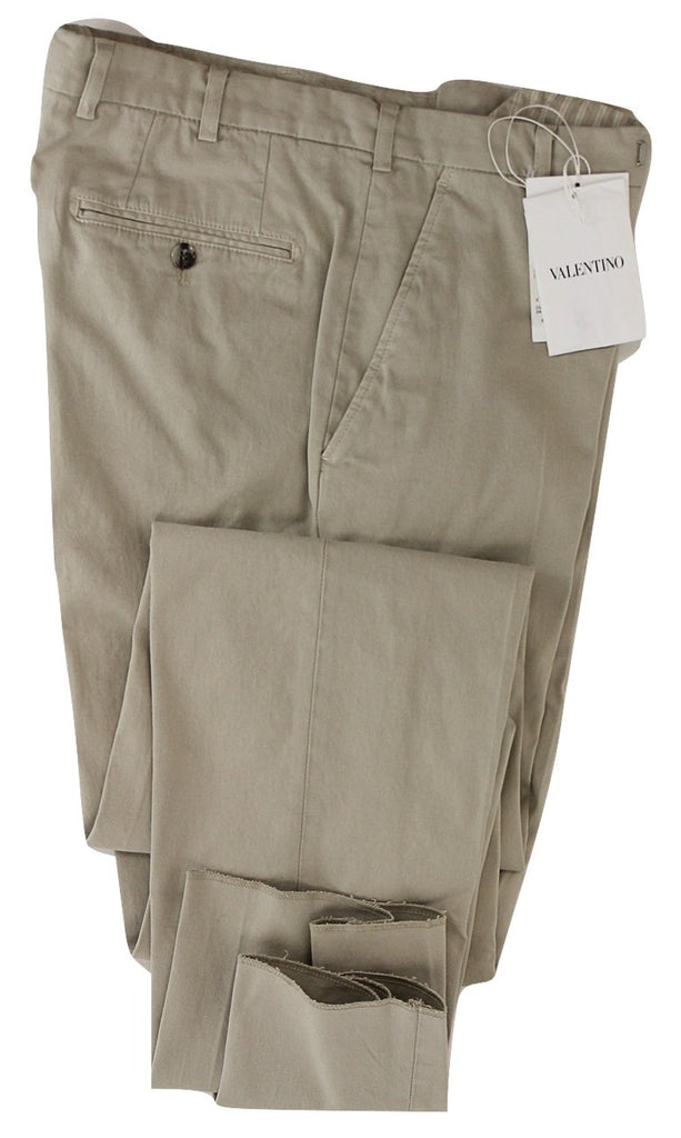 Valentino - Light Beige Cotton Twill Pants - PEURIST