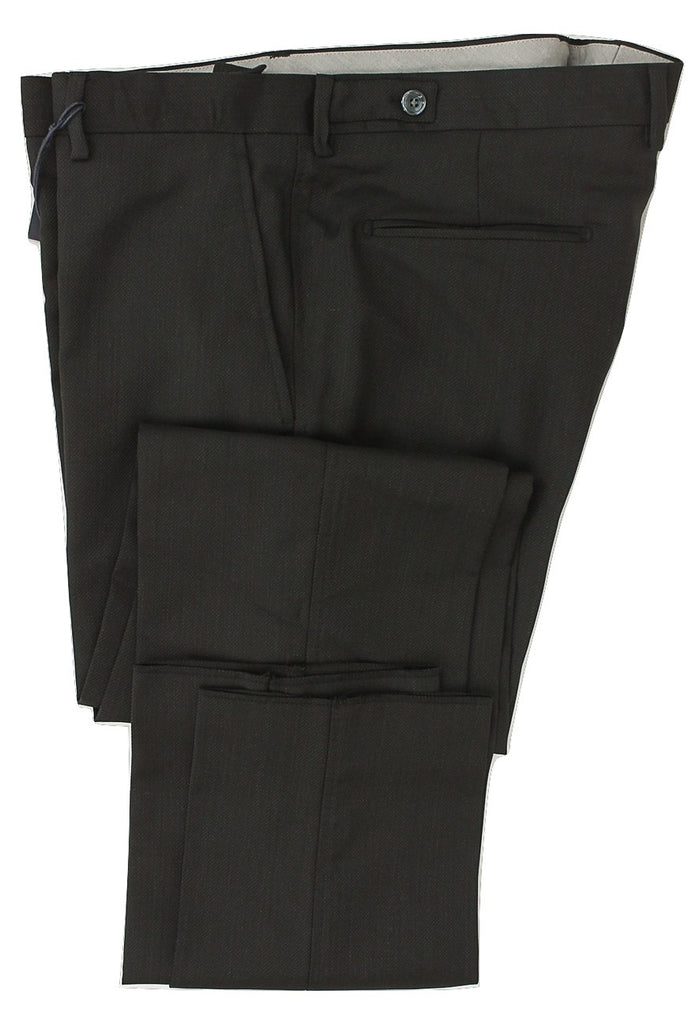 Royal Hem - Gray Wool Pants w/Light Gray Birdseye - PEURIST