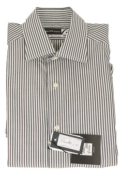 Saks Fifth Avenue - Black Bengal Stripe, Spread Collar [FS] - PEURIST