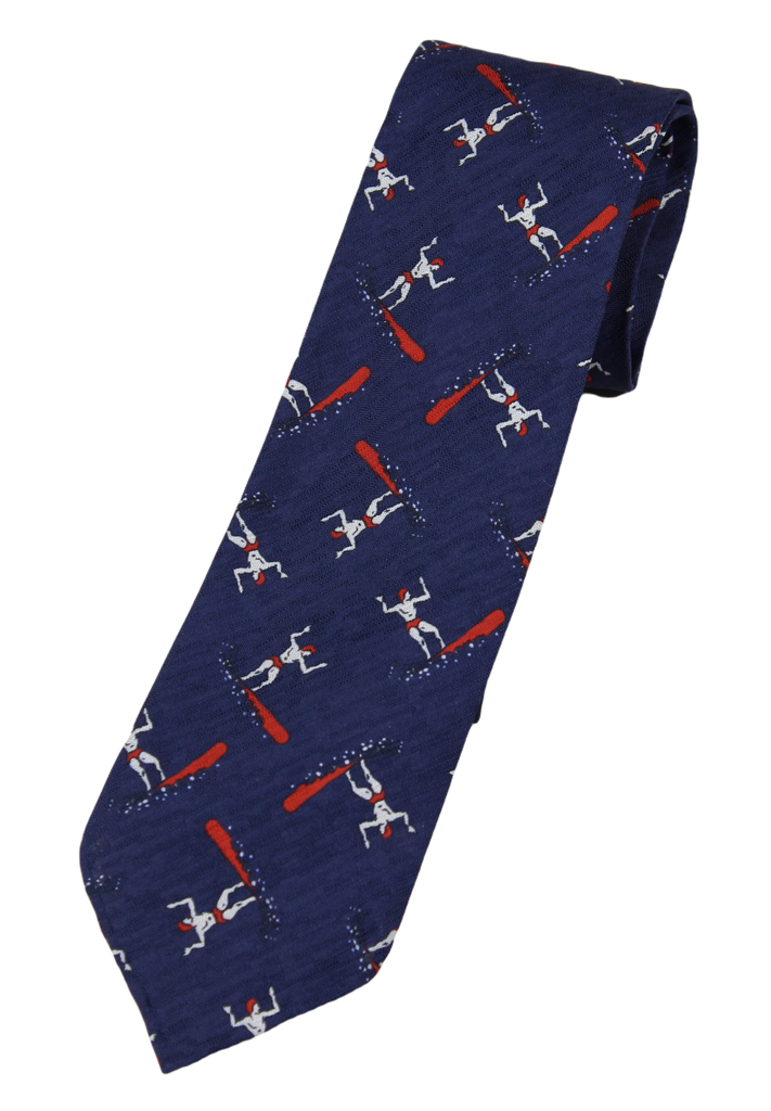 Drake's – Navy Silk/Cotton Surfer Tie