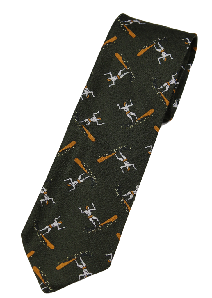 Drake's – Olive Silk/Cotton Surfer Tie, Self-Tipped