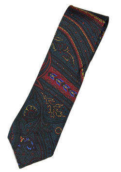 Drake's – Dark Green Exploded Paisley Print Tie, Ver. 3