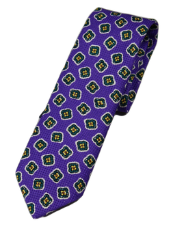 Drake's – Purple Fine Weave Tie w/Green Madder Pattern