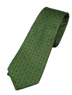 VTG – Polo Ralph Lauren – Green Silk Tie w/Ancient Madder Print