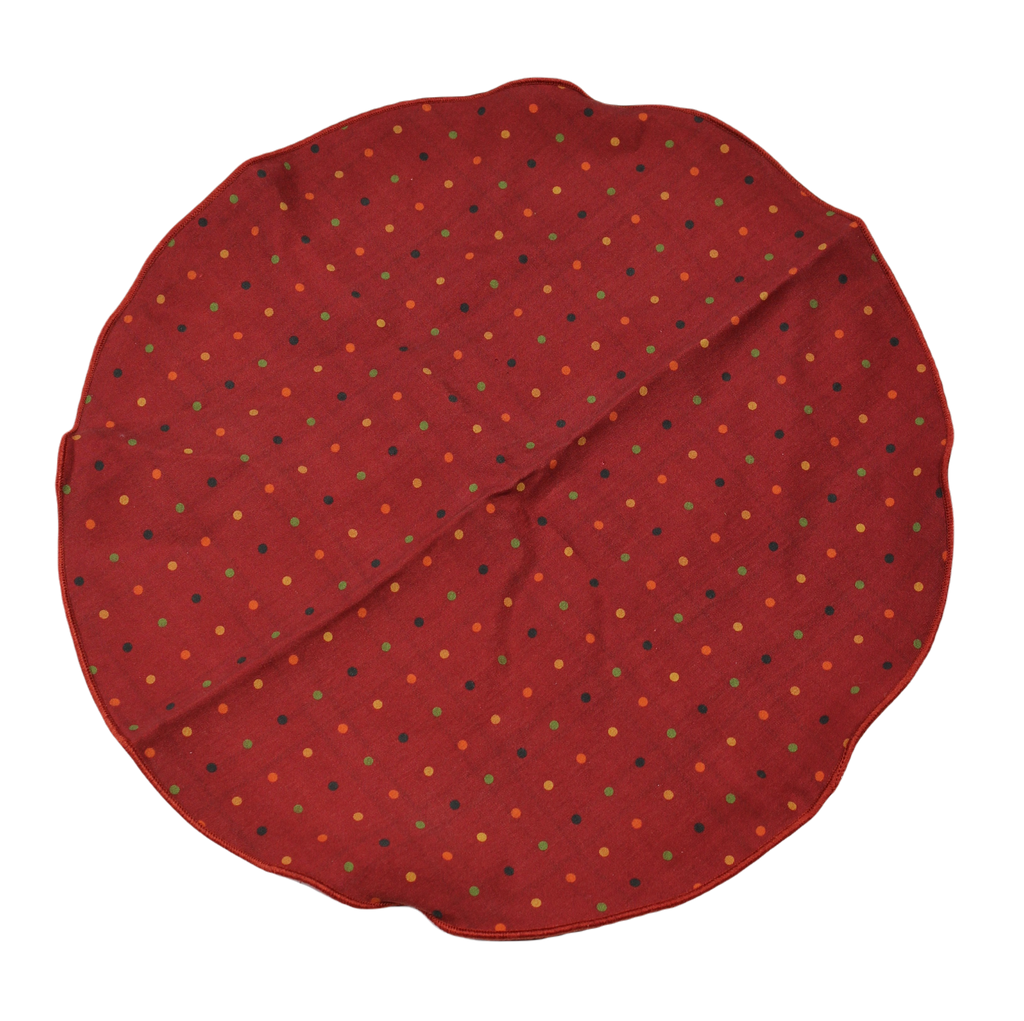 Edward Armah – Double-Sided Silk Pocket Square, Red w/Polka Dots/Tartan Plaid