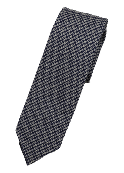 Drake's – Navy & Gray Puppytooth Silk/Cotton Knit Tie