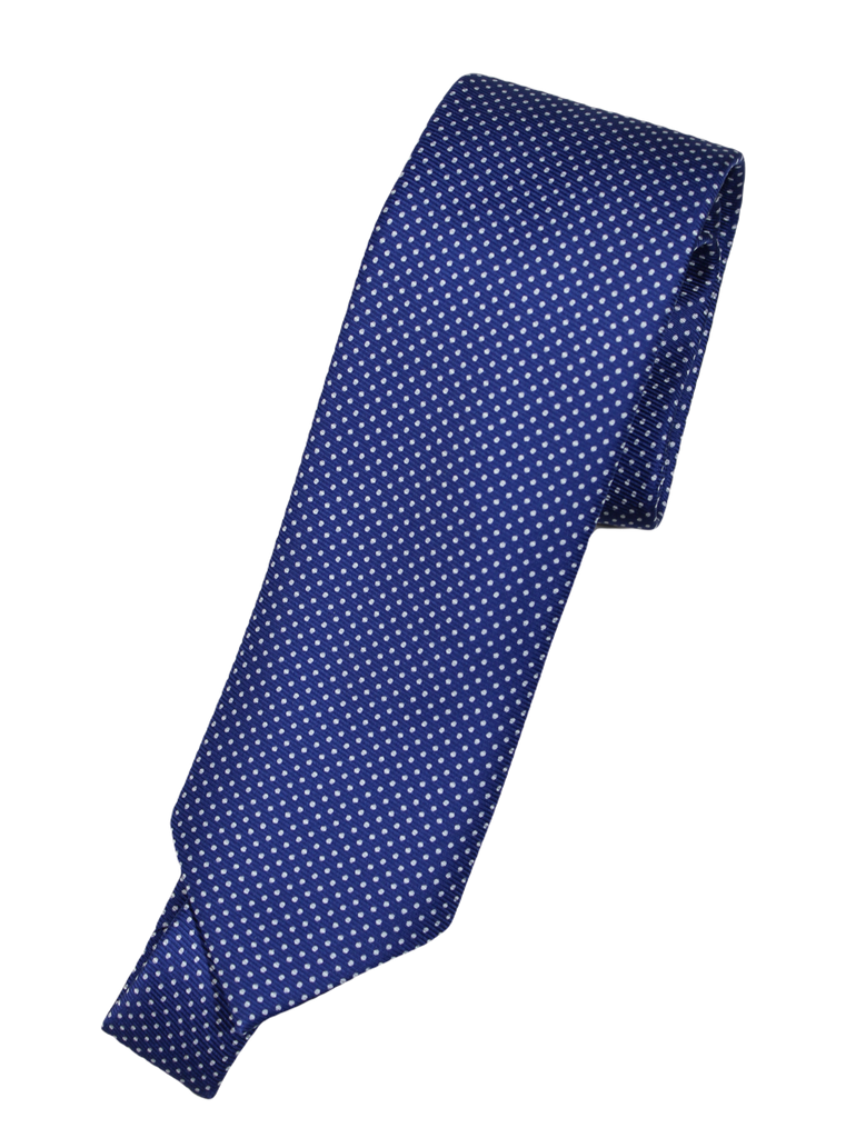 Drake's – Blue Silk Tie w/Micro-Dot Pattern