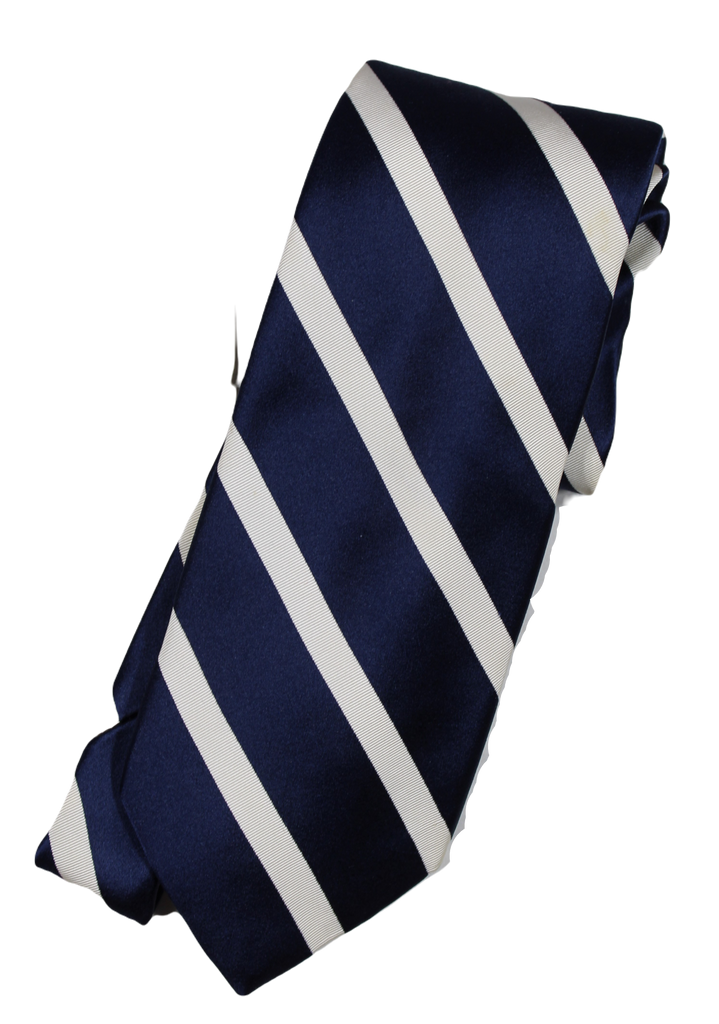 VTG – Brooks Brothers Golden Fleece – Navy Silk Tie w/Off-White Repp Stripe