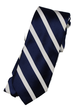 VTG – Brooks Brothers Golden Fleece – Navy Silk Tie w/Off-White Repp Stripe