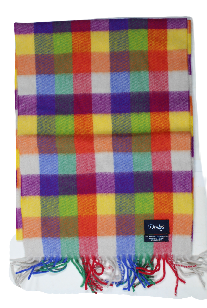 Drake's – Bright Multicolor Wool/Angora Scarf [FS]