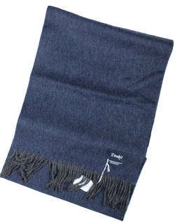 Drake's – Dual-Sided Blue-Gray & Dark Gray Wool/Angora Scarf [FS]