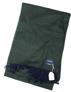 Drake's – Dual-Sided Green & Blue Wool/Angora Scarf [FS]