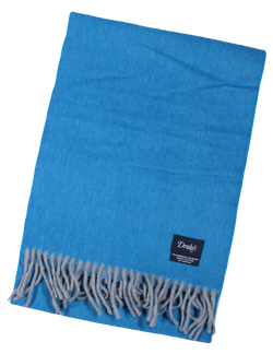 Drake's – Dual Sided Azure Blue/Gray Wool/Angora Scarf