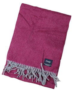 Drake's – Dual-Sided Cranberry/Gray Wool/Angora Scarf