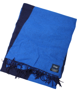 Drake's – Blue/Navy Triangular Color Blocked Wool/Cashmere Scarf