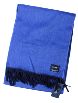 Drake's – Dual Sided Blue Wool/Angora Scarf