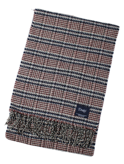 Drake's – Gray, Navy, Red & Green Glen Plaid Wool/Angora Scarf