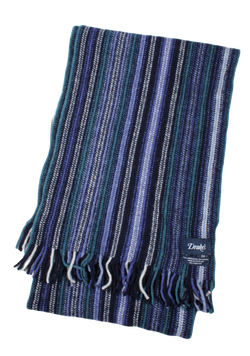 Drake's – Blue Multi-Stripe Wool/Angora Scarf