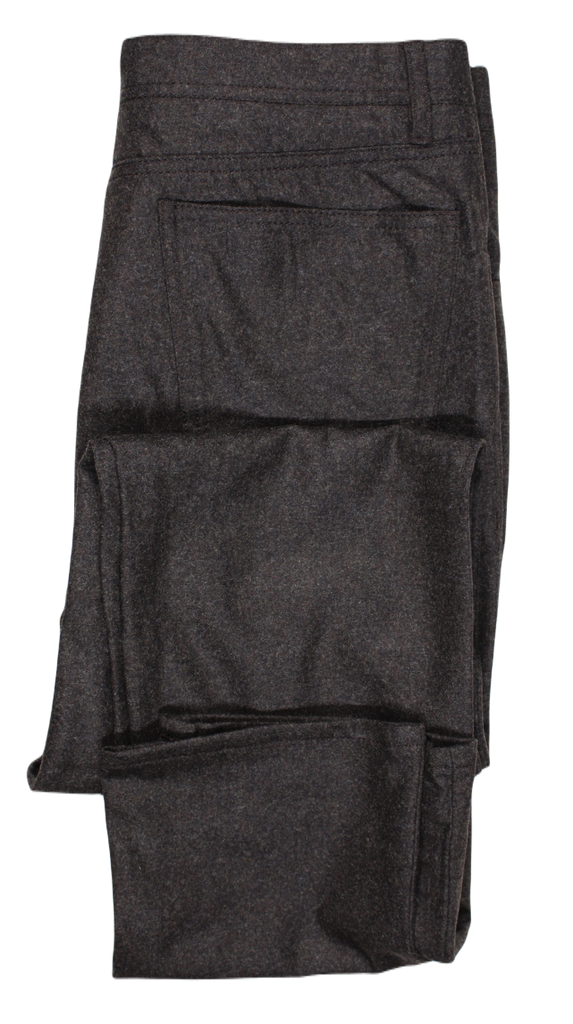 Vigano – Dark Brown Melange Wool Flannel Five Pocket Pants