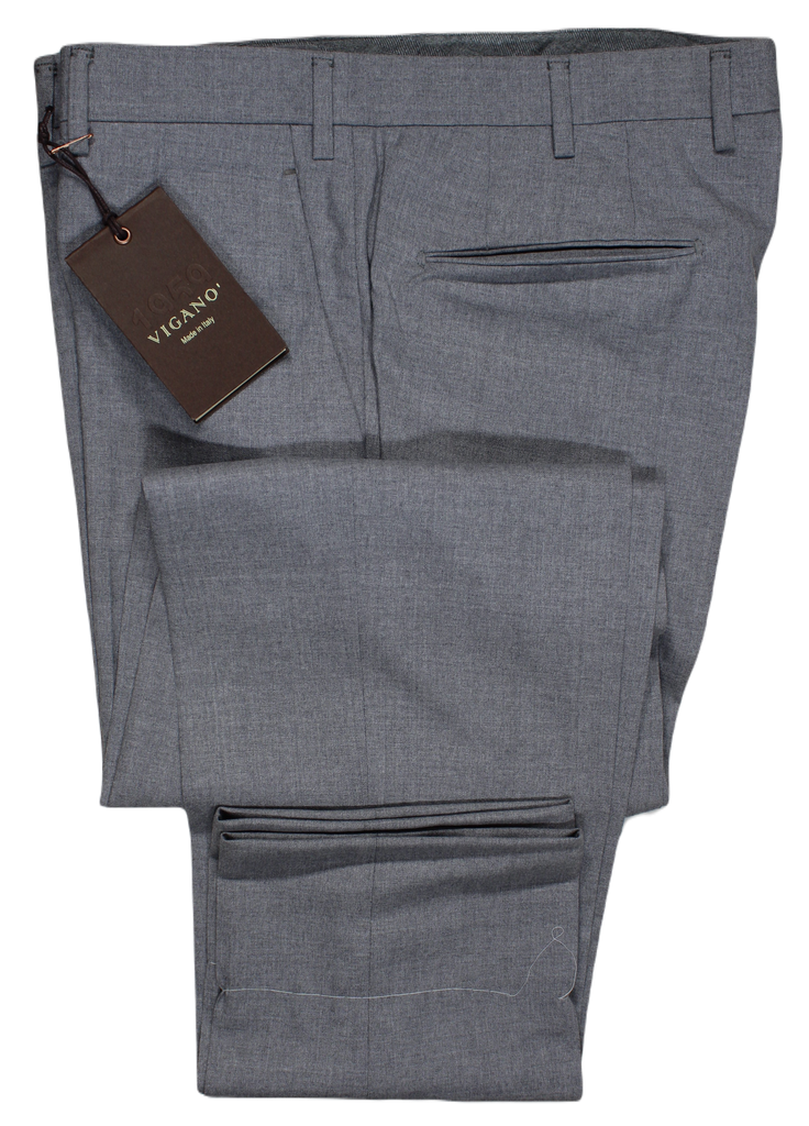 Vigano – Light Gray Wool Hopsack Pants