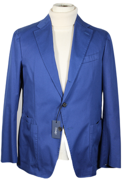 Drake's – Blue Cotton Twill Easyday Suit