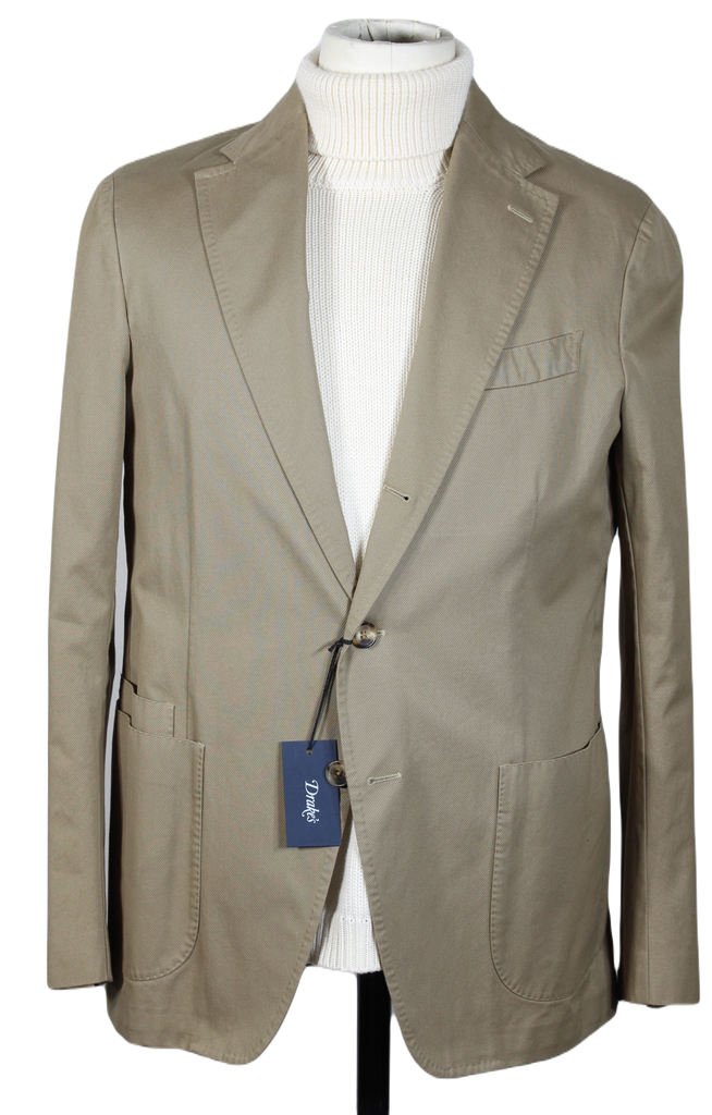 Drake's – Tan Cotton Twill Easyday Suit