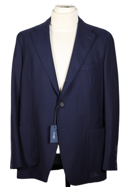 Drake's – Navy Wool Hopsack Suit