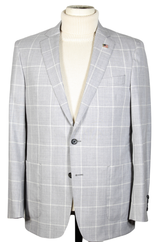 Brooks Brothers – Gray Windowpane Lightweight Wool Suit