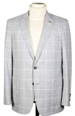 Brooks Brothers – Gray Windowpane Lightweight Wool Suit