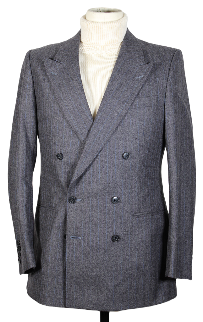VTG – Tiger of Sweden – Gray Wool Flannel Suit w/Blue Pinstripe