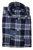 Drake's – Navy & Beige Plaid Light Flannel Utility Shirt