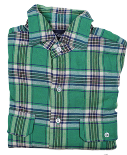 Drake's – Green & Blue Plaid Vintage Twill Utility Shirt