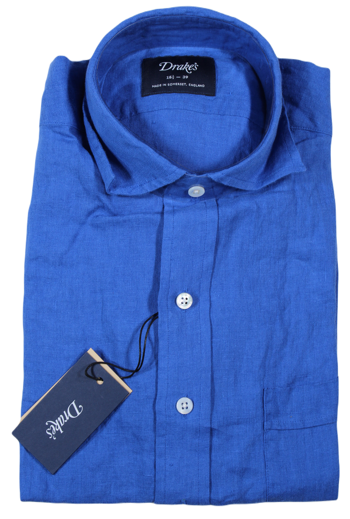 Drake's – Blue Linen Shirt